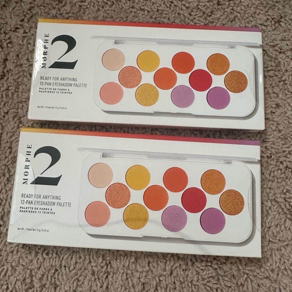 Morphe Pink and Orange Eyeshadow Palette 12-Pan set of 2